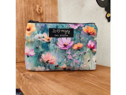 Darček pre pani učiteľku - mini kozmetická taštička - nová lúka
